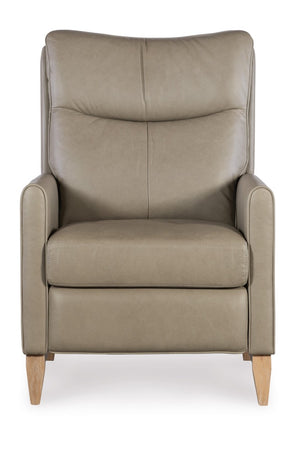 Hooker Furniture Quinnie Semi-Aniline Top-Grain Leather Power Recliner With Usb Port, Bustle Back & Light Wood Finish Green RC114-PH-020