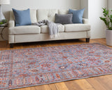 Feizy Rugs Rawlins Polyester Machine Made Vintage Rug Gray/Blue/Red 7'-10" x 9'-10"