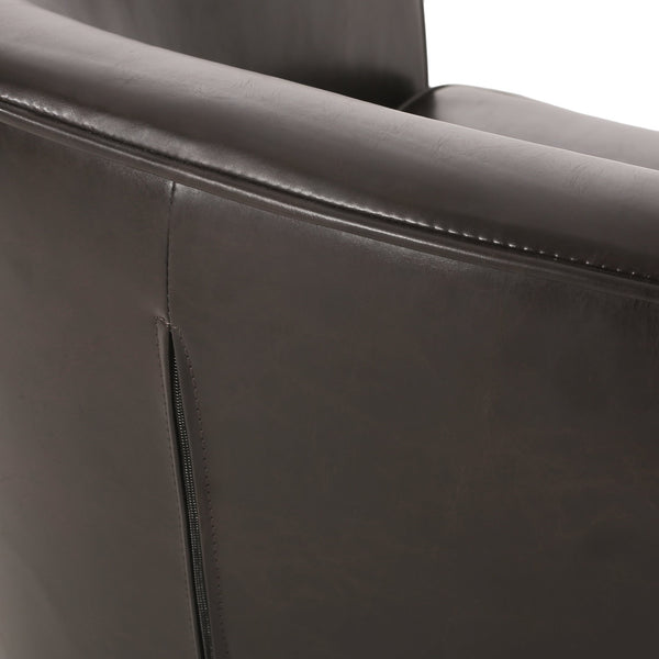 English Elm Club Chair Bonded Leather Tub Seat with Birch Legs for Modern Living Spaces 56991.00