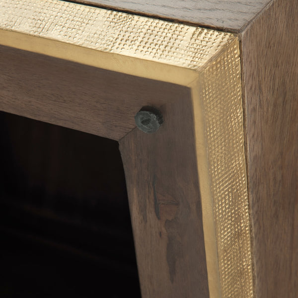 English Elm Abba Handcrafted Square Coffee Table In Dark Brown - Solid Mango Wood With Brass Accent Trim B136P158264