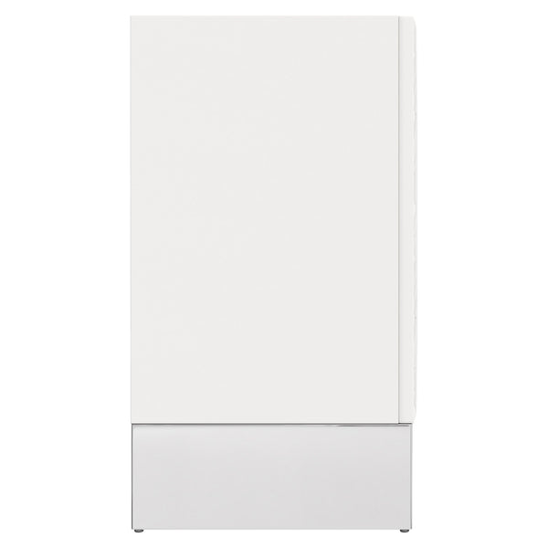 Bernhardt Bernhardt Stratum Sculptural Entertainment Credenza In Fossil White Faux Stone With Soft-Close Doors And Storage 325880