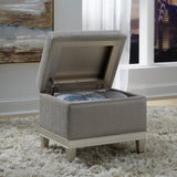 Zoey Vanity Upholstered Storage Bench Silver P344136 Pulaski Furniture