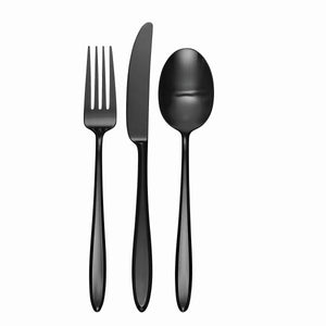 Lenox Hampton Forge Ayla Black 12 Piece Flatware Set Metallic, BLACK METAL 894843