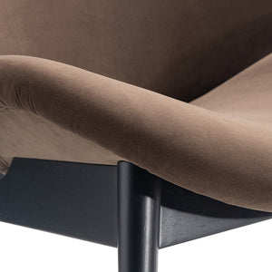 Bernhardt Bernhardt Jett Molded Upholstered Shell Accent Chair with Exposed Wood Frame Brown L7403O