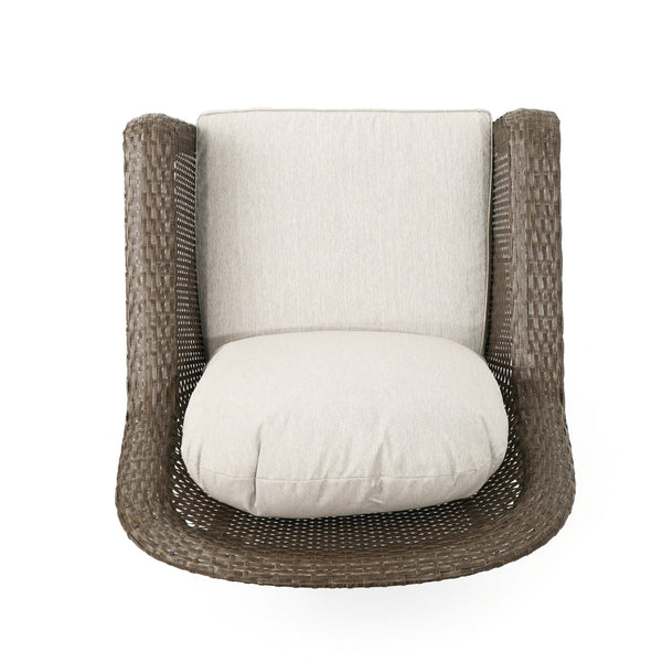 English Elm Christopher Knight Home® - Liam Swivel Club Chair Set Of 2 - Stylish Brown Rattan Outdoor Seating With Weather-Resistant Cushions 61516.00BRN