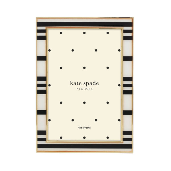 Lenox Kate Spade Sitting Pretty 4x6 Stripe Frame GOLD PLTD METAL 897449