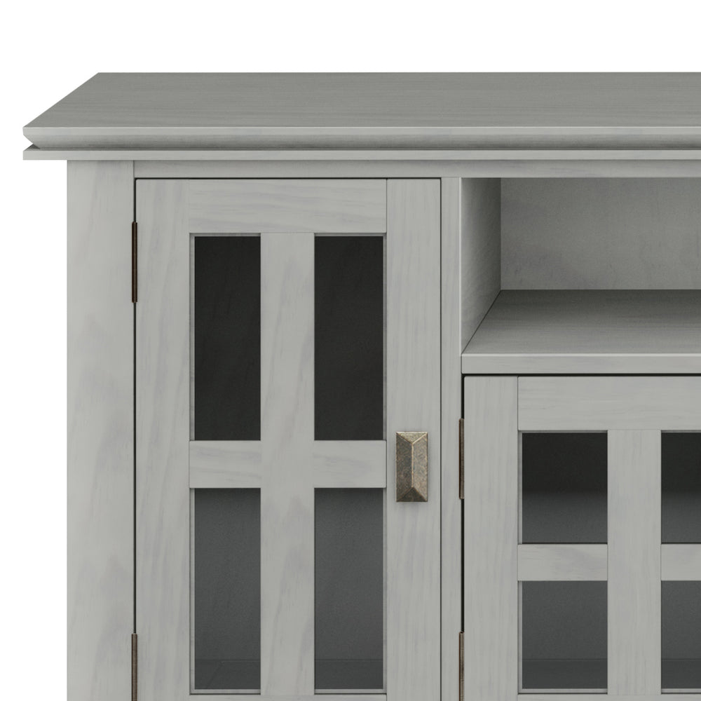 English Elm Artisan 72" Tv Media Stand In Fog Grey - Handcrafted Solid Wood With Ample Storage & Stylish Design B136P158423