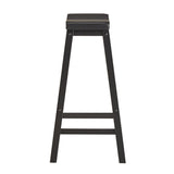 Homelegance By Top-Line Jarvis Saddle Seat 29-inch Bar Height Backless Stools (Set of 2) Black Rubberwood