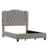 Homelegance By Top-Line Cosette Adjustable Diamond Tufted Camelback Bed Black Linen