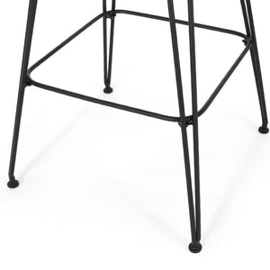 English Elm Pe Rattan Outdoor Bar Stools All Weather Woven Set with Cushioned Seats for Patio 71503.00LBRN-4