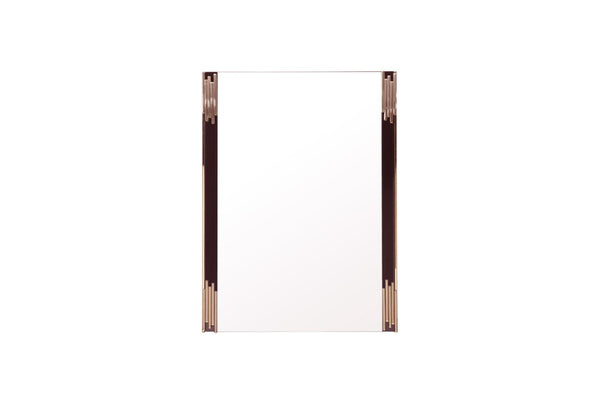VIG Furniture Token Modern Black & Gold Mirror — Sleek 32X43" Rectangular High-Gloss Frame With Champagne Gold Accents VGVCJ815-M
