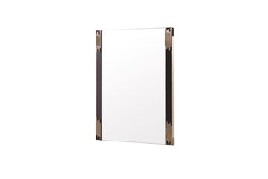 VIG Furniture Token Modern Black & Gold Mirror — Sleek 32X43" Rectangular High-Gloss Frame With Champagne Gold Accents VGVCJ815-M