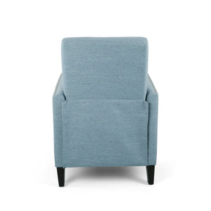 English Elm Christopher Knight Home® - PUSH Light Blue Fabric Push-Back Recliner with Nailhead Accents, Birch Wood Legs, Comfortable Relaxing Seat 65532.00LBLU