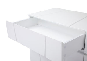 VIG Furniture Chrysler High-Gloss White Dresser With 6 Quiet-Close Drawers, Diagonal Cutouts & Hairpin Legs VGVCJ8978-D-WHT