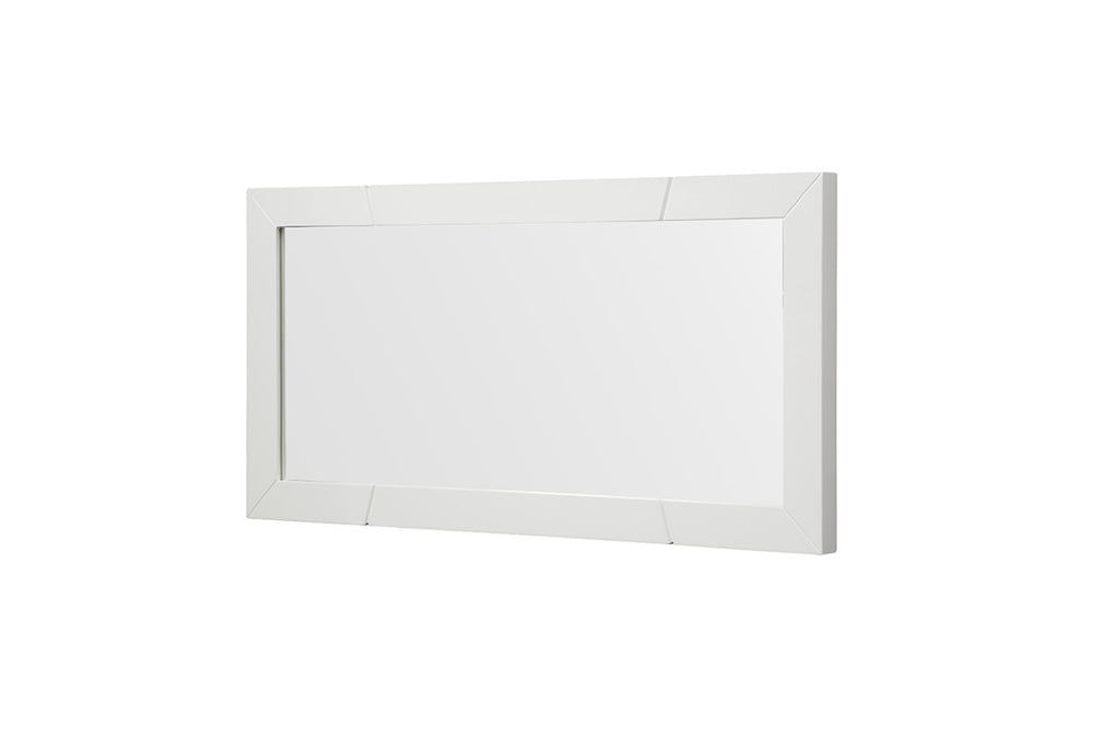 VIG Furniture Chrysler 47" X 24" Modern White Mirror — High-Gloss Rectangular Wall Mirror, Ready-To-Hang, Sleek Decor VGVCJ8978-M-WHT