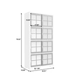 Contemporary 4-Shelf Sliding Door Bookcase Multi with White Finish P021773 Pulaski Furniture