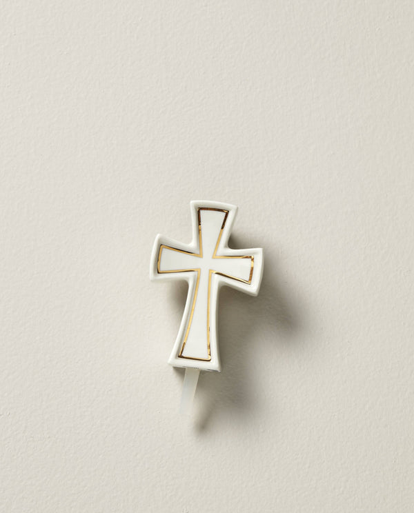 Lenox Profile Popper Cross Charm White, WHITE PORCELAIN 894343