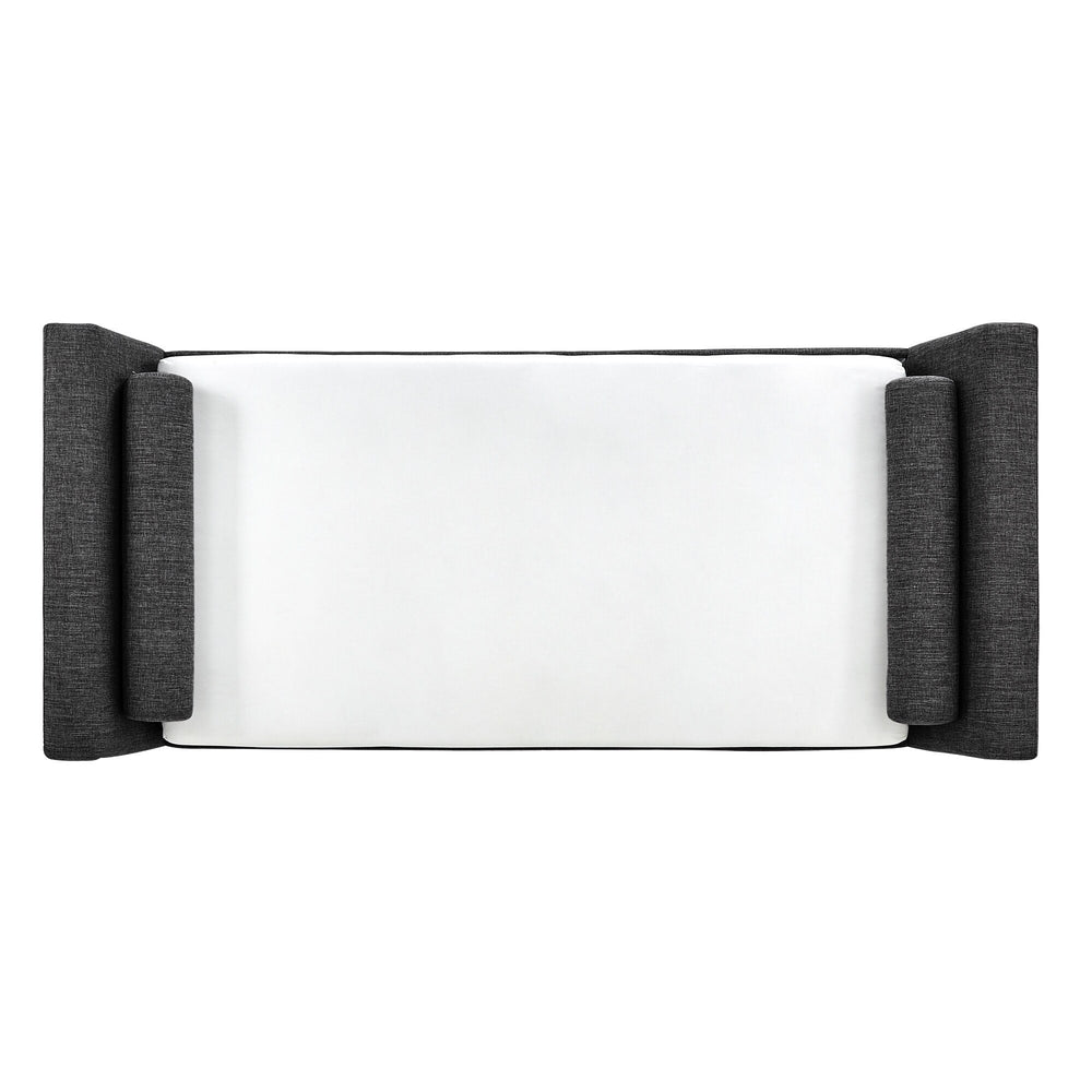 Homelegance By Top-Line Macon Linen Fabric Daybed Dark Walnut Linen