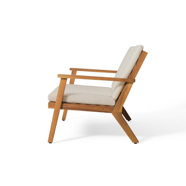 English Elm Christopher Knight Home® - Acacia Outdoor Loveseat and Coffee Table Set with Cushions, Mid-Century Acacia Wood Patio Seating Beige+Brown 68024.00CRM