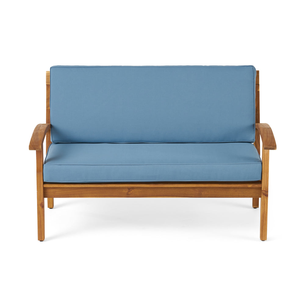 English Elm Christopher Knight Home® - Peyton Loveseat & Coffee Table Set – Stylish Outdoor Relaxation With Weather-Resistant Cushions 57972.00SETBLU