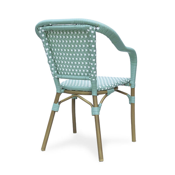 English Elm Bistro Chair Set of 2 French Country Woven Aluminum Outdoor Patio Seating Pair 72906.00LT