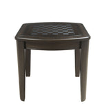 Steve Silver Diletta Chessboard Game End Table - Hand-Stained Brown Wood, Hidden Compartment, Easy Assembly - 24x24x24