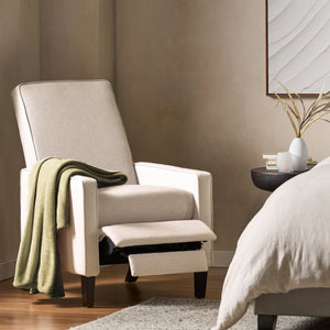 English Elm Christopher Knight Home® - Minimalist Push Back Chair with Thick Cushion and Birch Wood Legs for Stylish, Durable Comfort Beige 57444.00BEI