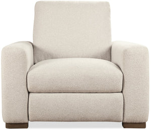 Hooker Furniture Optimus Small Power Recliner In Matera Pearl Performance Fabric — Power Headrest, Compact Comfort, Transitional Style SS925-PH1-405-S