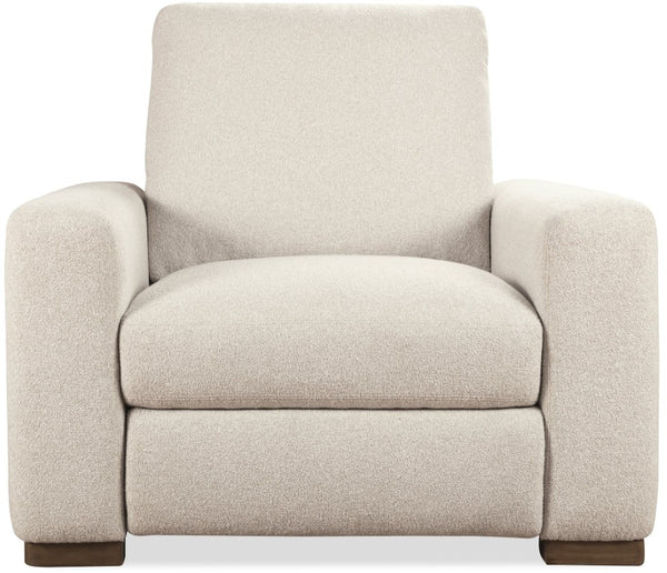 Hooker Furniture Optimus Small Power Recliner In Matera Pearl Performance Fabric — Power Headrest, Compact Comfort, Transitional Style SS925-PH1-405-S