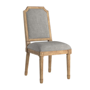 Homelegance By Top-Line Mayer Arched Linen and Wood Dining Chairs (Set of 2) Grey Rubberwood