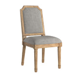 Mayer Arched Linen and Wood Dining Chairs (Set of 2)