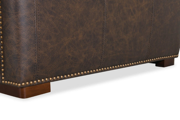 Hooker Furniture Savion Luxe 5-Seat Chesterfield Sectional In West Saddlewood Leather With Power Recline & Headrests 132.00 L x 168.25W x 28.75H SS435-6PC3-089