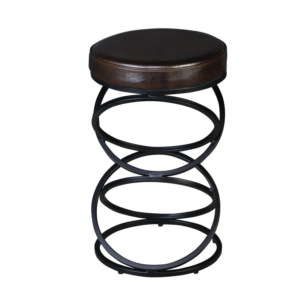 Porter Designs Polaris Leather Bar Stool - Modern Elegance With Comfort For Stylish Living Spaces Brown Leather 02-218-11-6796