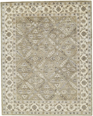 Feizy Rugs Eaton Hand-tufted Wool Oriental Rug - Timeless Persian Design For Elegant Home Decor And Comfort Green,Brown,Taupe Wool 6548424fsag000p00