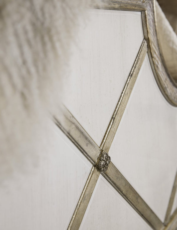 Hooker Furniture Sanctuary French Moderne King Panel Bed With Adjustable Headboard, Le Sable Finish & Diamond Fretwork 5875-90366-95