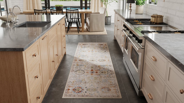 Feizy Rugs Melrose Turkish-crafted Area Rug: Stain-resistant Floral Design In Serene Blues And Earthy Taupes Tan,Blue,Red Polypropylene,Polyester,Viscose Mel39p5fbgemlti02