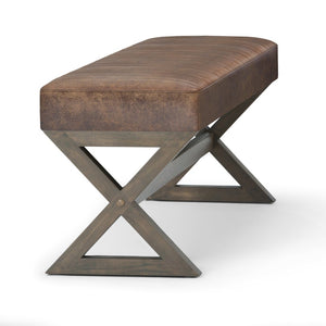 English Elm Salinger Large Ottoman Bench - Versatile Distressed Chestnut Brown Seating For Any Space B136P159215-GIGA