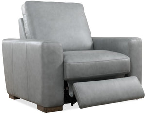Hooker Furniture Optimus Semi-Aniline Leather Small Power Recliner With Independent Power Headrest, Compact Luxury Comfort SS925-PH1-094-S