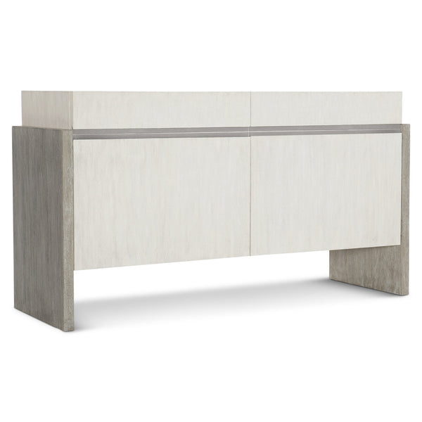 Bernhardt Bernhardt Two-Tone Foundations Buffet With Geometric Trim, Media Venting & Felt-Lined Drawer - 58" 306400