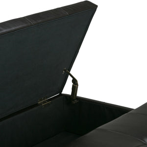 English Elm Dover Square Coffee Table Ottoman - Stylish Tanners Brown Storage Solution For Modern Spaces B136P158205