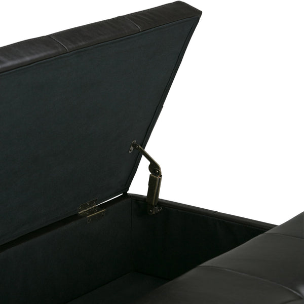 English Elm Dover Square Coffee Table Ottoman - Stylish Tanners Brown Storage Solution For Modern Spaces B136P158205