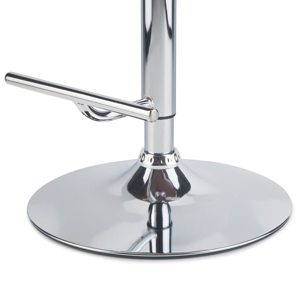 English Elm Marana Bentwood Adjustable Swivel Bar Stool - Modern Grey Fabric, Chrome Base, Ergonomic Comfort B136P158930