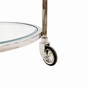 Pasargad Home Blake Bar Trolley - Stylish Stainless Steel And Glass Serving Table For Entertaining Clear Stainless Steel Psad-984