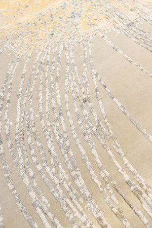 Pasargad Home Modern Hand-knotted Area Rug – Elegant Abstract Design In Premium Viscose Silk & Wool   Pa-9 10x14