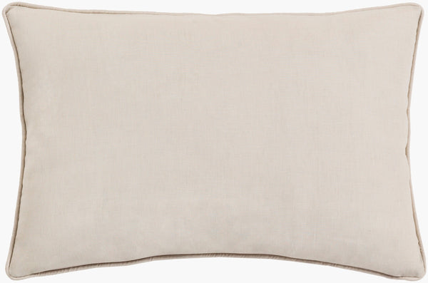 Surya Japanese Floral Lumbar Pillow 13"L X 20"W – Elegant Cotton & Linen Accent For Home Décor White Linen,Cotton Ja001-1320d