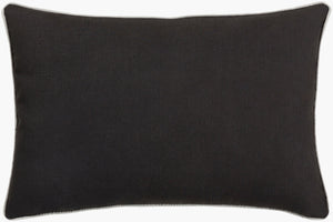 Surya Japanese Floral Pillow - 18"X18" Elegant Accent Cushion For Home Decor, Cotton-linen Blend, Easy Care Black Linen,Cotton Ja002-1818