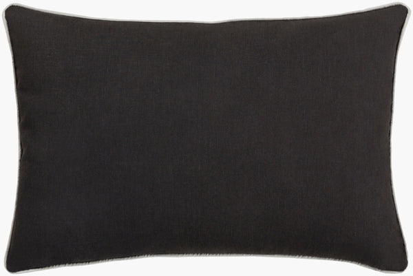 Surya Japanese Floral Pillow - 18"X18" Elegant Accent Cushion For Home Decor, Cotton-linen Blend, Easy Care Black Linen,Cotton Ja002-1818