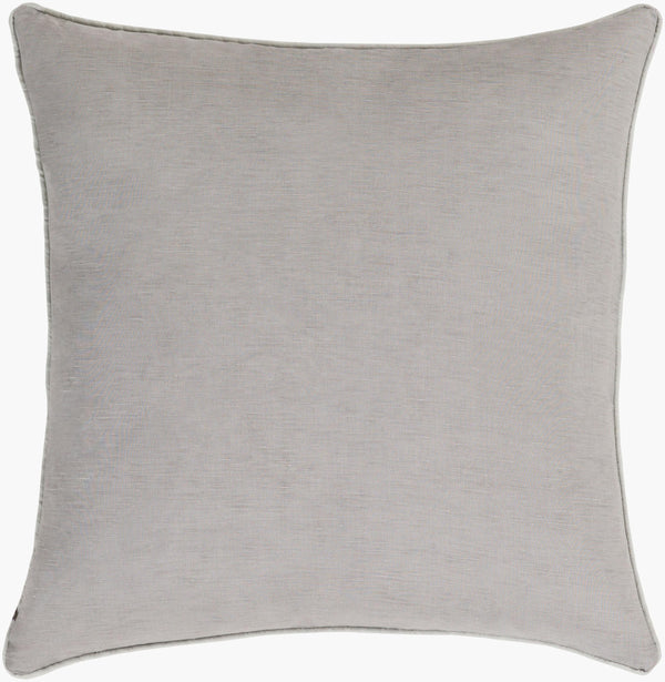 Surya Japanese Floral Pillow - 18"X18" Elegant Accent Cushion For Home Decor, Cotton-linen Blend, Easy Care Medium Gray Linen,Cotton Ja003-2222