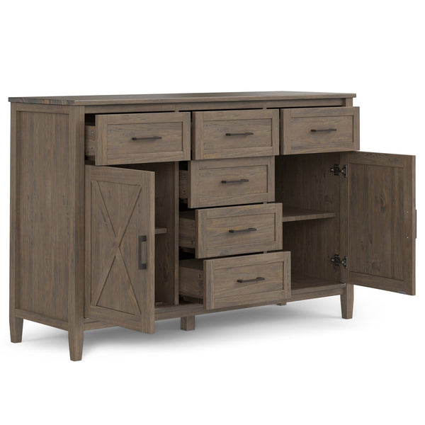 English Elm Ela Sideboard - Handcrafted Smoky Brown Storage Cabinet With Transitional Shaker Style Design B136P158602