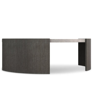 Bernhardt Bernhardt Prado Round Cocktail Table With Buff Glass-Reinforced Concrete Top And Porcini Wood Base 324016B